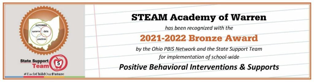 STEAM Academy of Warren recognized with 2021-2022 Bronze Award.